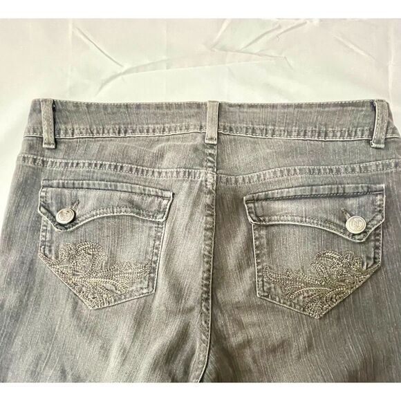 Three 3 Clothing Co Gray Bootcut Stretch Jeans Women’s Size 10 Mid Rise - Picture 2 of 11